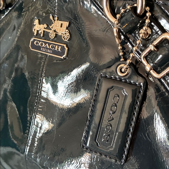 Coach Navy Madison Sophia Patent Leather Satchel - Picture 3 of 12